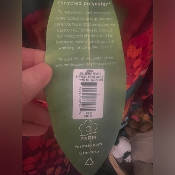 Farm Rio Abstract Patches Reversible Puffer Jacket - Picture 10 of 10